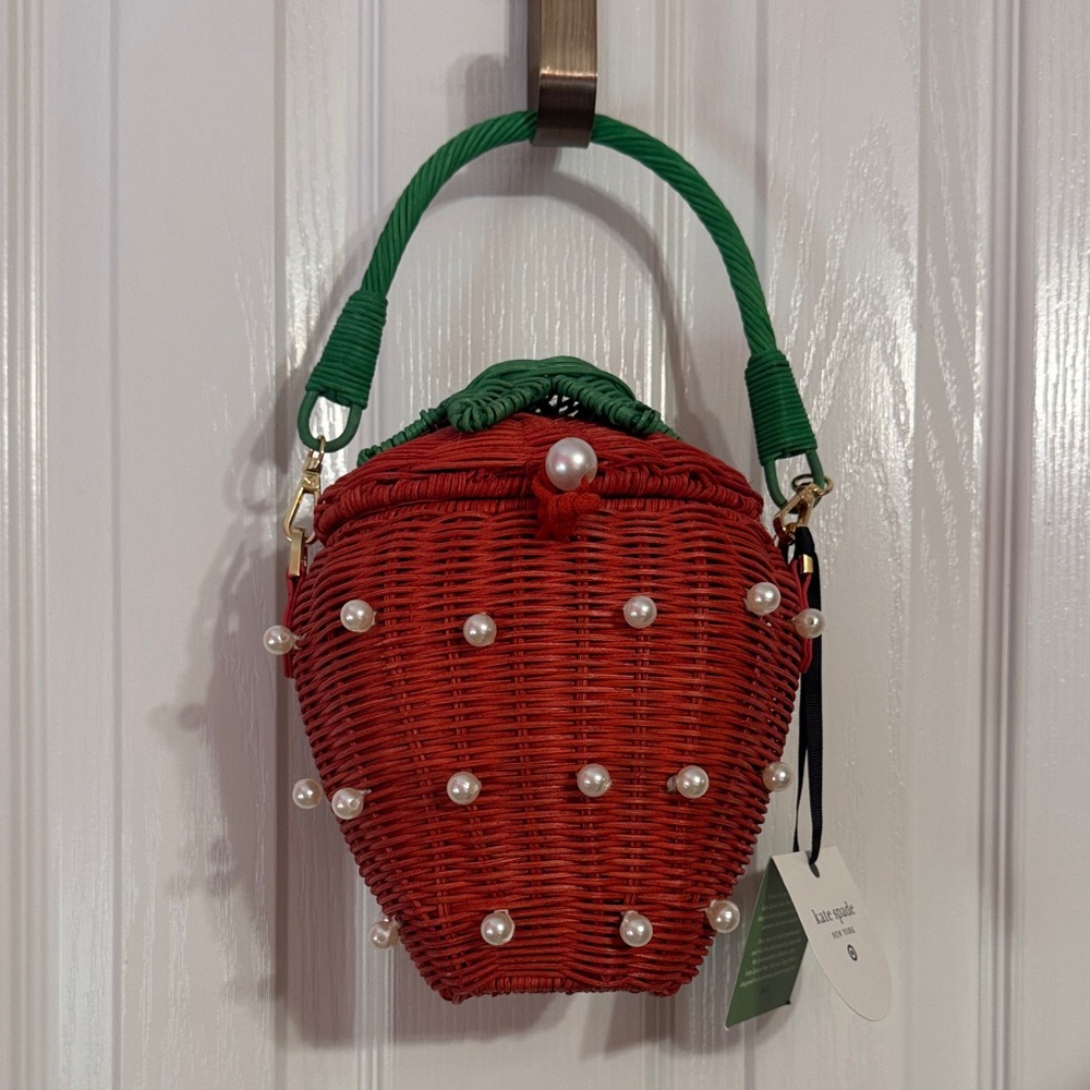 Kate Spade for Target Strawberry Woven Bag with Pearl Accents
